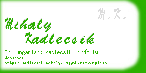 mihaly kadlecsik business card